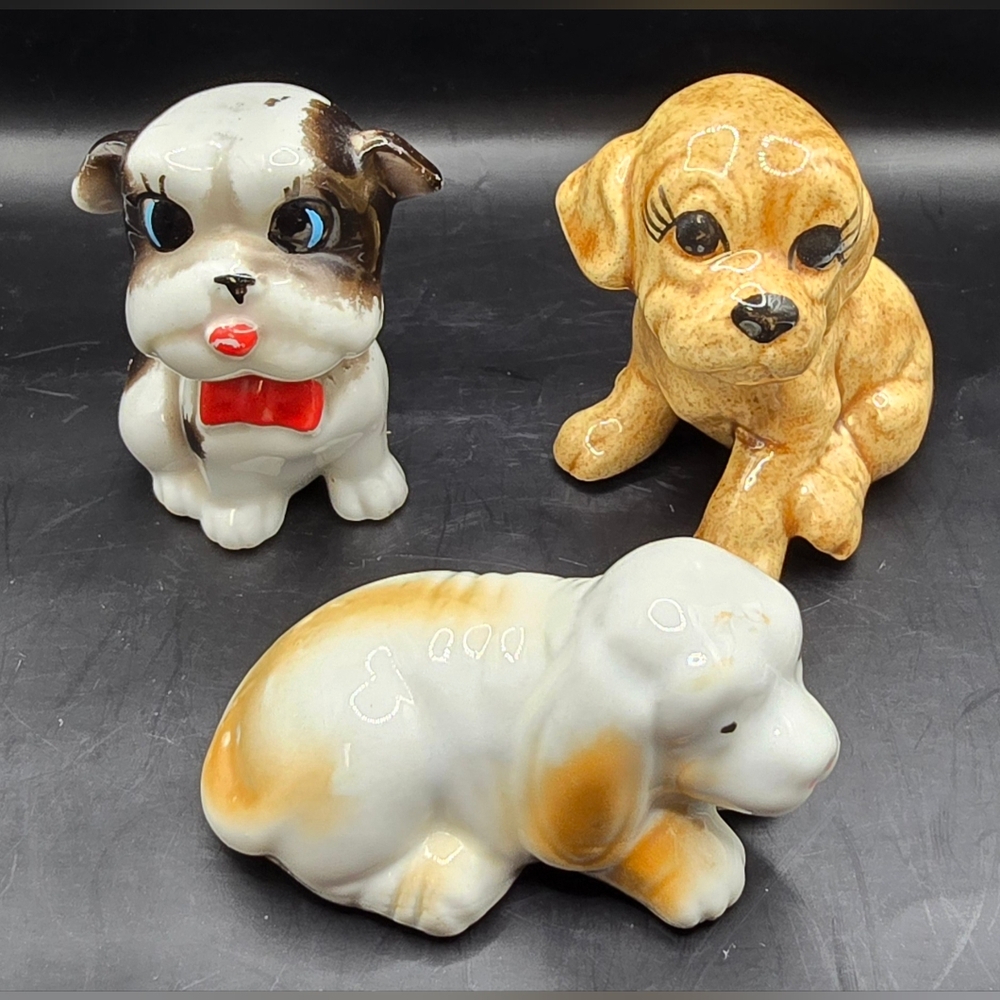 Lot of 3 adorable dog figurines